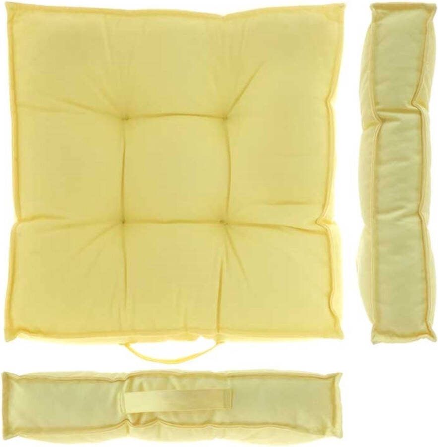 Unique Living Box kussen Belvi 43x43x7cm soft yellow Kussen woonkamer of slaapkamer