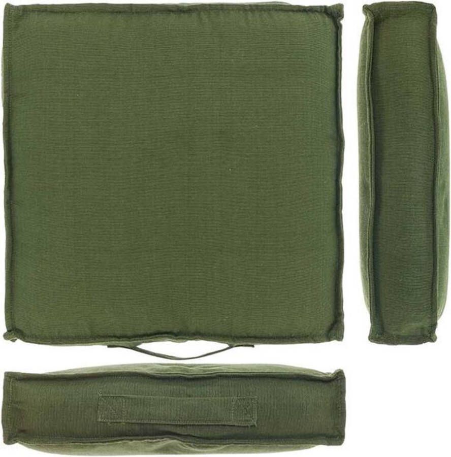 Unique Living Box kussen Luana 45x45x8cm pesto Kussen woonkamer of slaapkamer