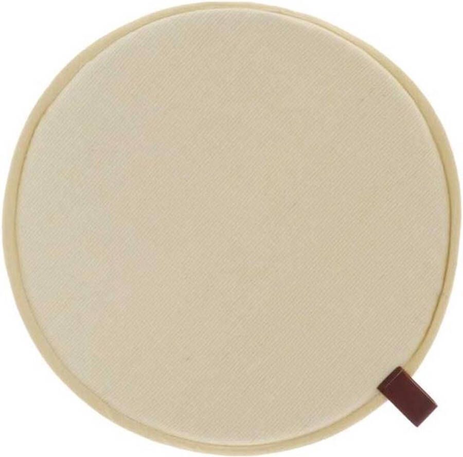 Unique Living | Chairpad rib 38cm Ø soft yellow | Kussen woonkamer of slaapkamer