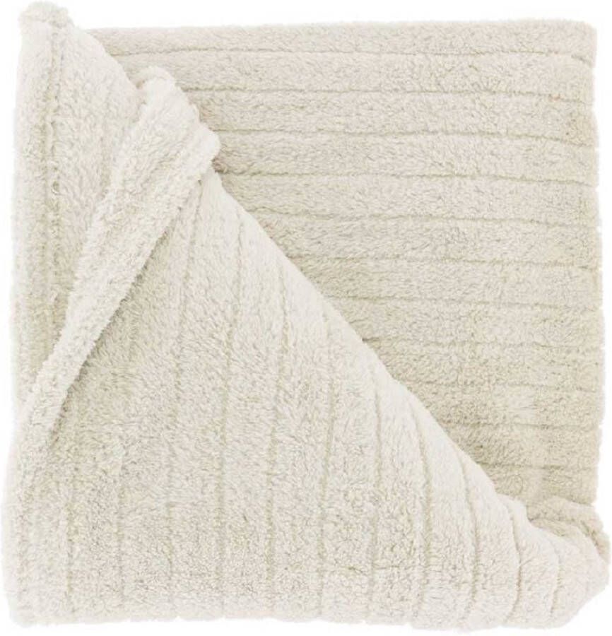 Unique Living plaid deken Jax creme wit polyester 150 x 200 cm Plaids