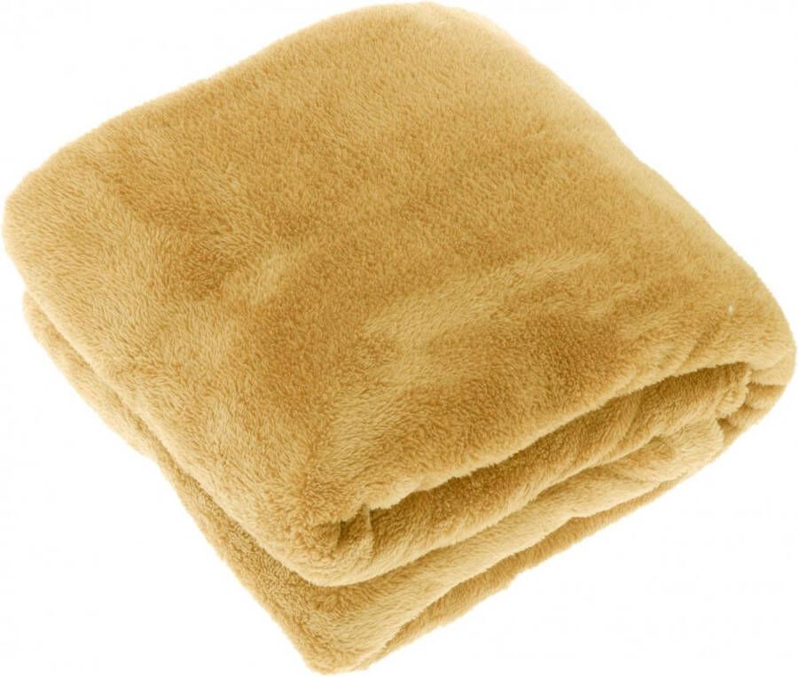 Woonexpress Unique Living Plaid Justin Geel Polyester Beige Geel 200x150x0cm (hxbxd)