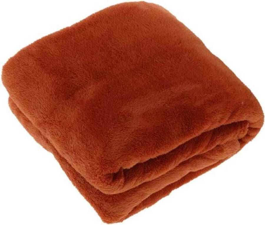 Woonexpress Unique Living Plaid Justin Oranje Polyester Terra 200x150x0cm (hxbxd)