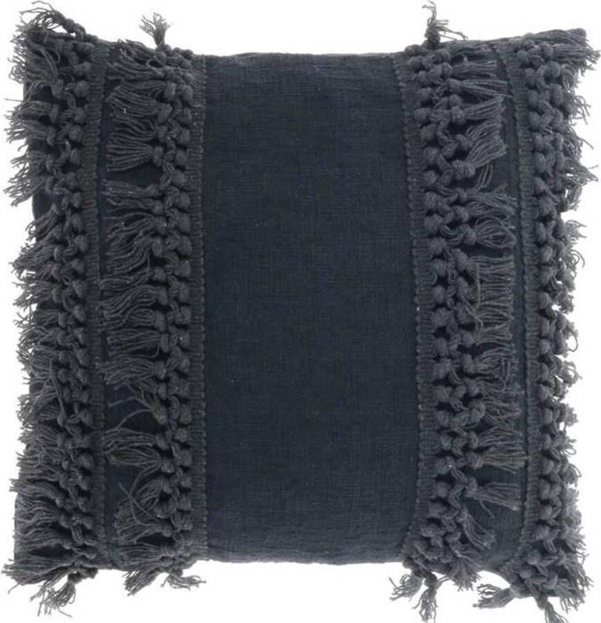 Unique Living Kussen Saba 45x45cm dark grey Kussen woonkamer of slaapkamer
