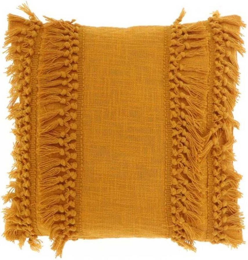 Unique Living Kussen Saba 45x45cm yellow gold Kussen woonkamer of slaapkamer
