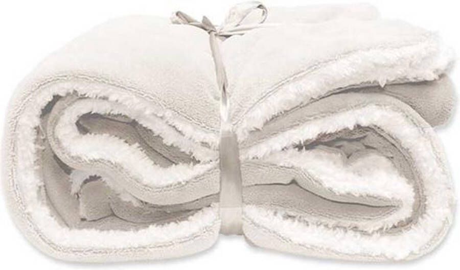 Unique Living | Lars coral fleece suede plaid 150x200cm dove white