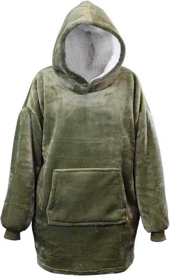 Unique Living Oversized Hoodie 70x50x87cm Deep green Plaid met mouwen