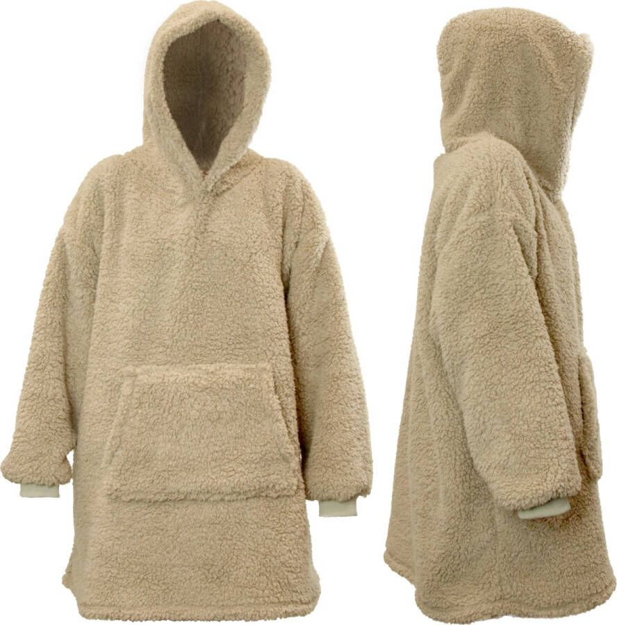 Unique Living Oversized Teddy Fleece Hoodie Chateau Grey