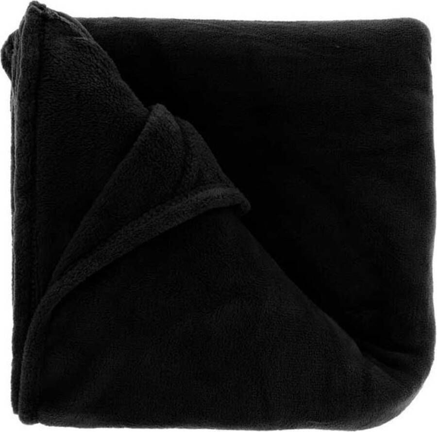 Woonexpress Plaid Claudi Zwart Polyester Zwart 200x150x0cm (hxbxd) Unique Living