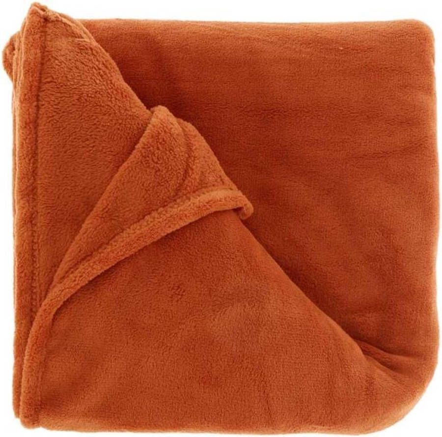 Woonexpress Plaid Claudi Oranje Polyester Terra 200x150x0cm (hxbxd) Unique Living