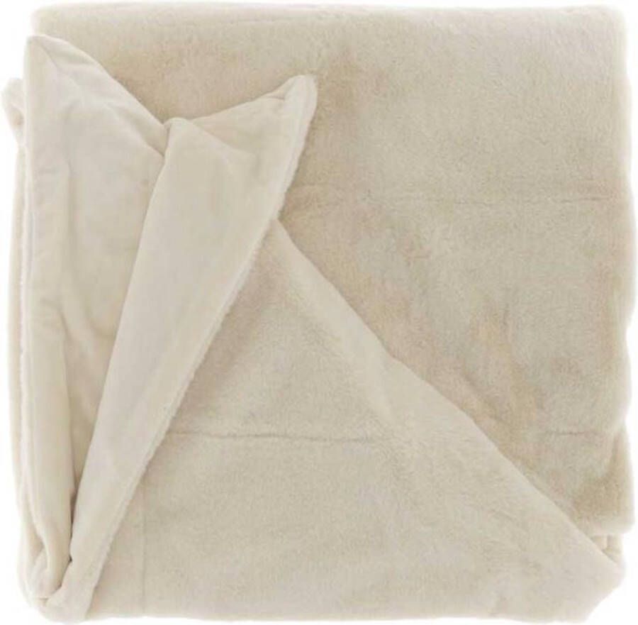 Unique Living Plaid Klaas Polyester Wit 150 x 0 x 200 cm (BxHxD)