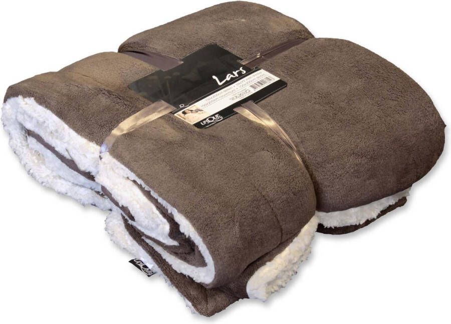 Unique Living Plaid Lars XL 220x240 cm Taupe