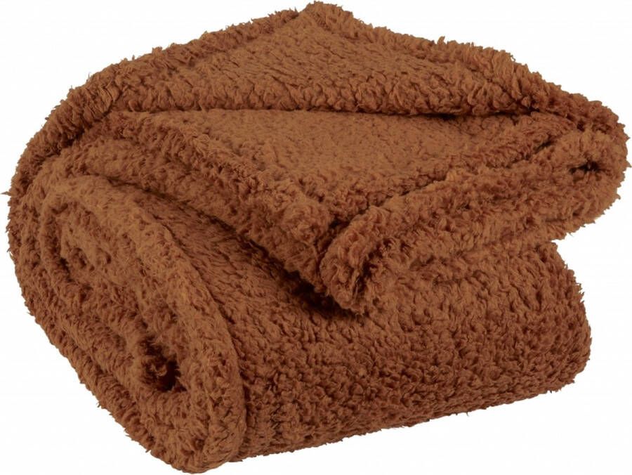 Woonexpress Plaid Teddy Bruin Polyester Lederbruin 200x150x0cm (hxbxd) Unique Living - Foto 2