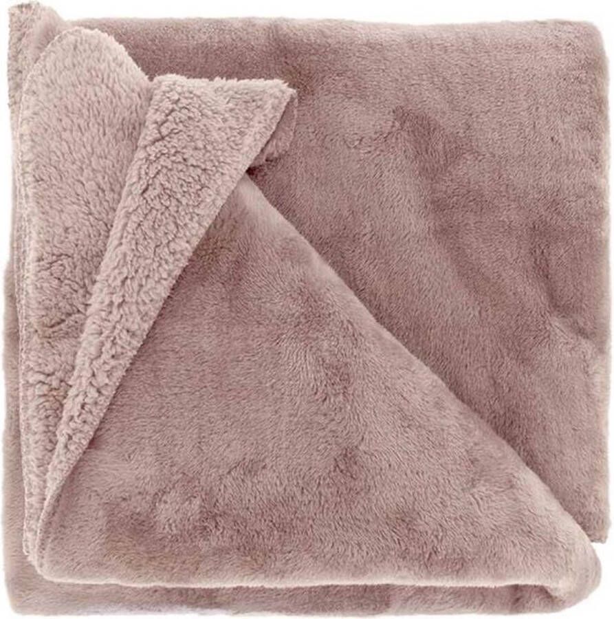 Ja Plaid Torvah Roze Polyester Old Pink 0x150x200cm (hxbxd) Woonexpress