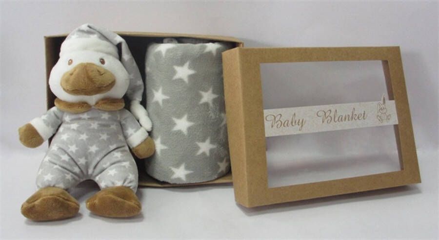 Unique Living Plush Duck in the box grey