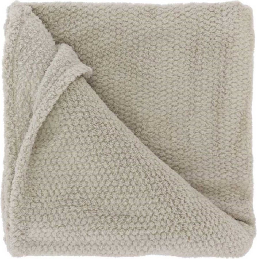 Unique Living plaid deken Sep lichtgrijs polyester 150 x 200 cm Plaids