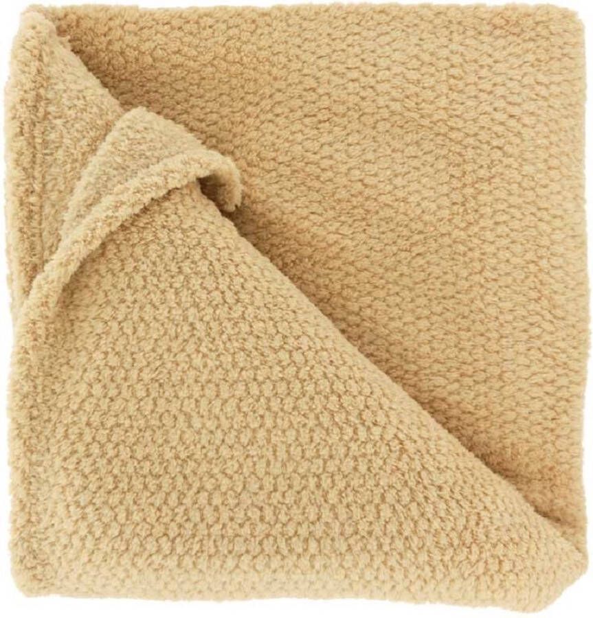 Unique Living plaid deken Sep lichtbruin polyester 150 x 200 cm Plaids