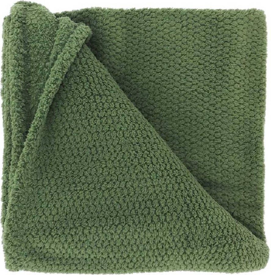 Unique Living plaid deken Sep groen polyester 150 x 200 cm Plaids