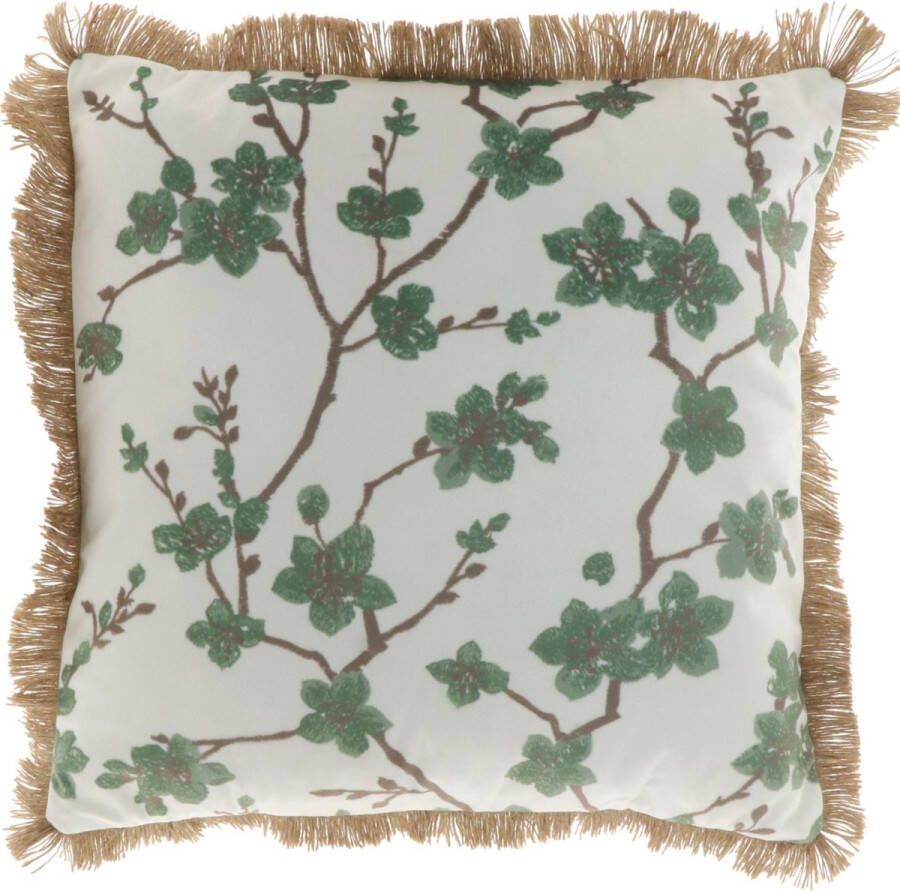 Unique Living sierkussen Hava 45x45 cm hedge green