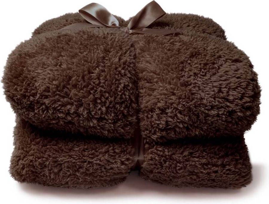 Unique Living Plaid Teddy Bruin Polyester 150x200x0cm (BxHxD)