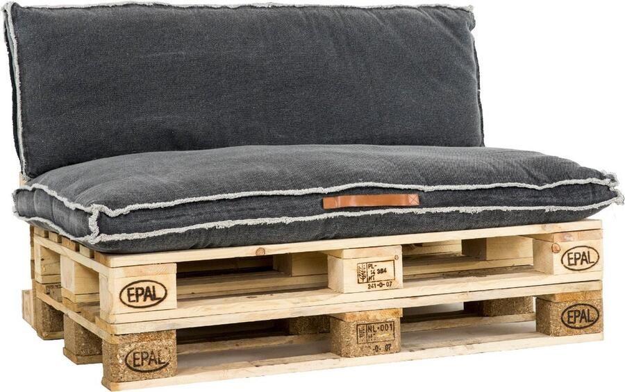 Unique Living Palletkussen Zitkussen Manouk Faded Coal Grey 120 x 80cm