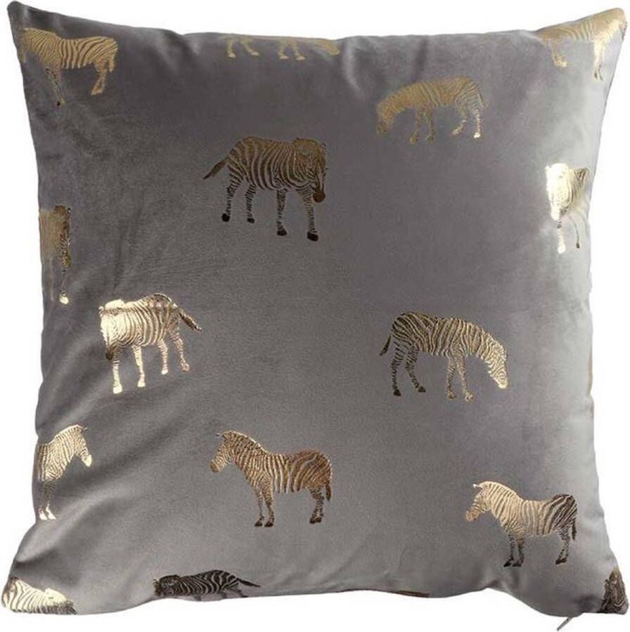 Unique Living Zebra sierkussen Zebra Dark Grey 45x45cm