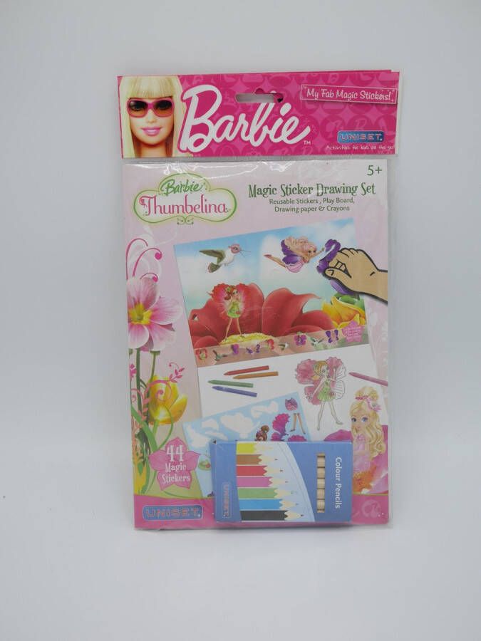 Uniset raamstickers met kleurpotloden van Barbie