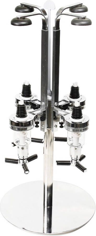 United Entertainment Bar Butler Carrousel Flessenhouder voor 4 Flessen draaibare Cocktail Drankdispenser voor Man Cave Thuisbar Keuken 51xø24.5 cm