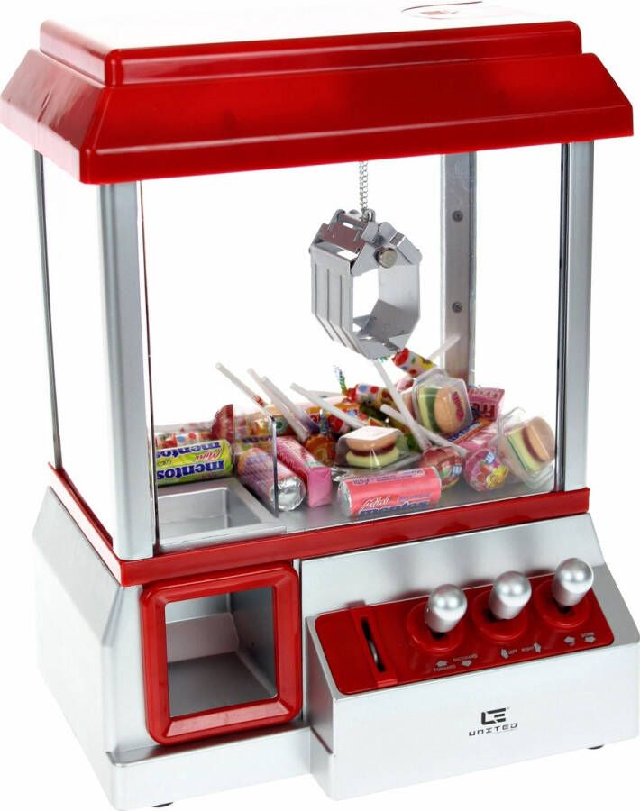 United Entertainment Candy Grabber Snoepmachine XL Arcade Grijpmachine spel inclusief muntjes Met USB en geluidsknop