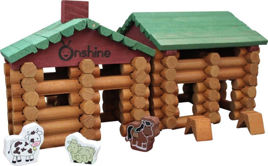 United Entertainment Wooden Building Blocks Blokhut 170 stuks