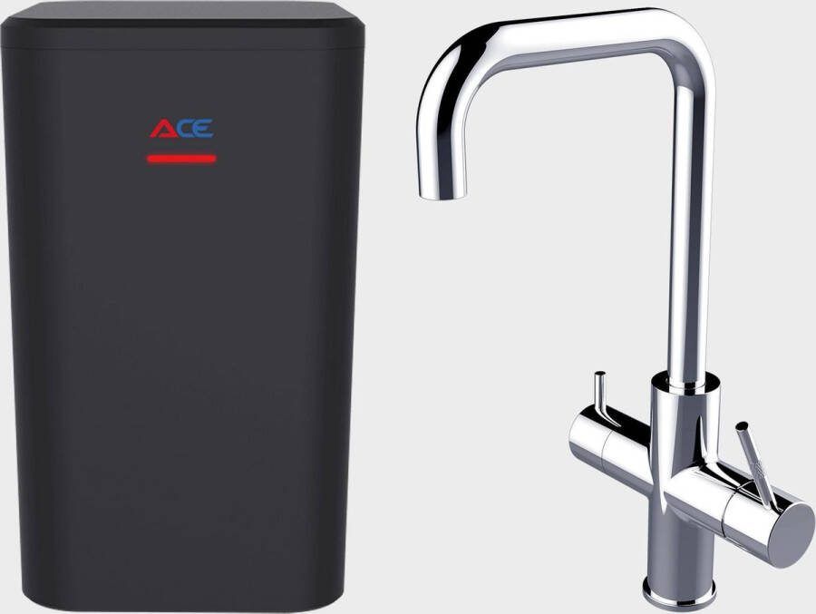Unito ACE BOIL 4.4 Liter boiler Chroom 3-in-1 kokend waterkraan U-uitloop