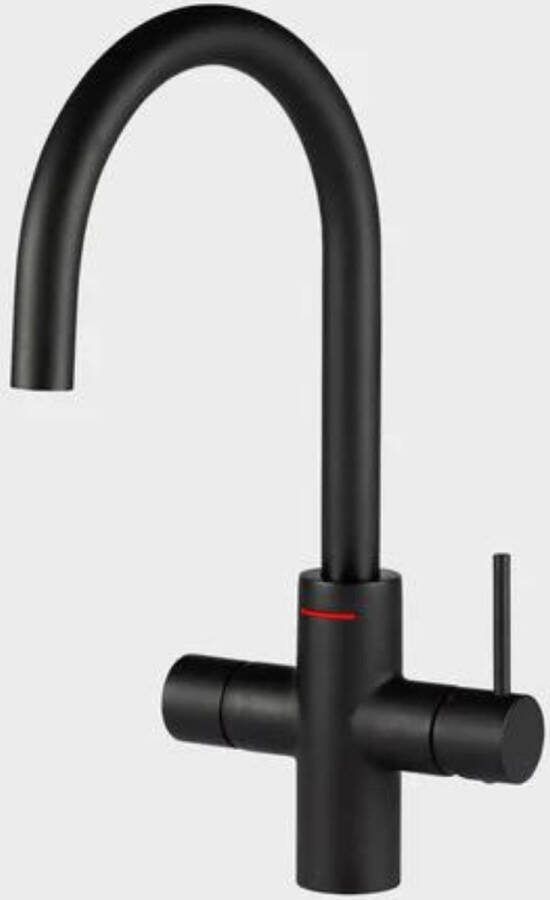 Unito LAVA 3-in-1 kraan zwart kokend waterkraan C-uitloop 8 liter boiler