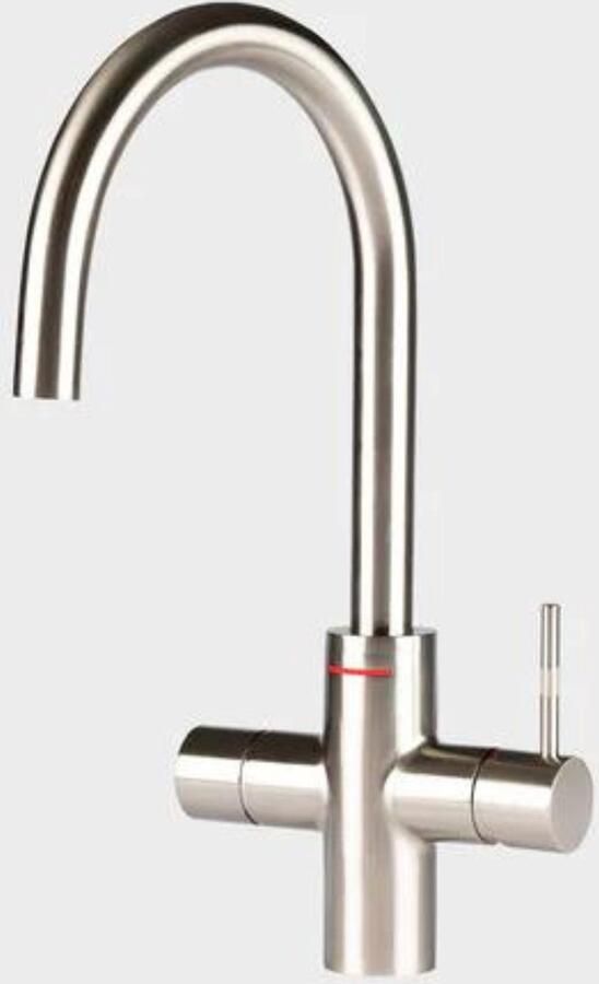 Unito LAVA 3-in-1 kraan RVS look kokend waterkraan C-uitloop 8 liter boiler