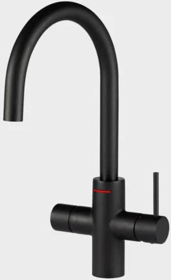 Unito LAVA 3-in-1 kraan zwart kokend waterkraan C-uitloop 4.4 liter boiler