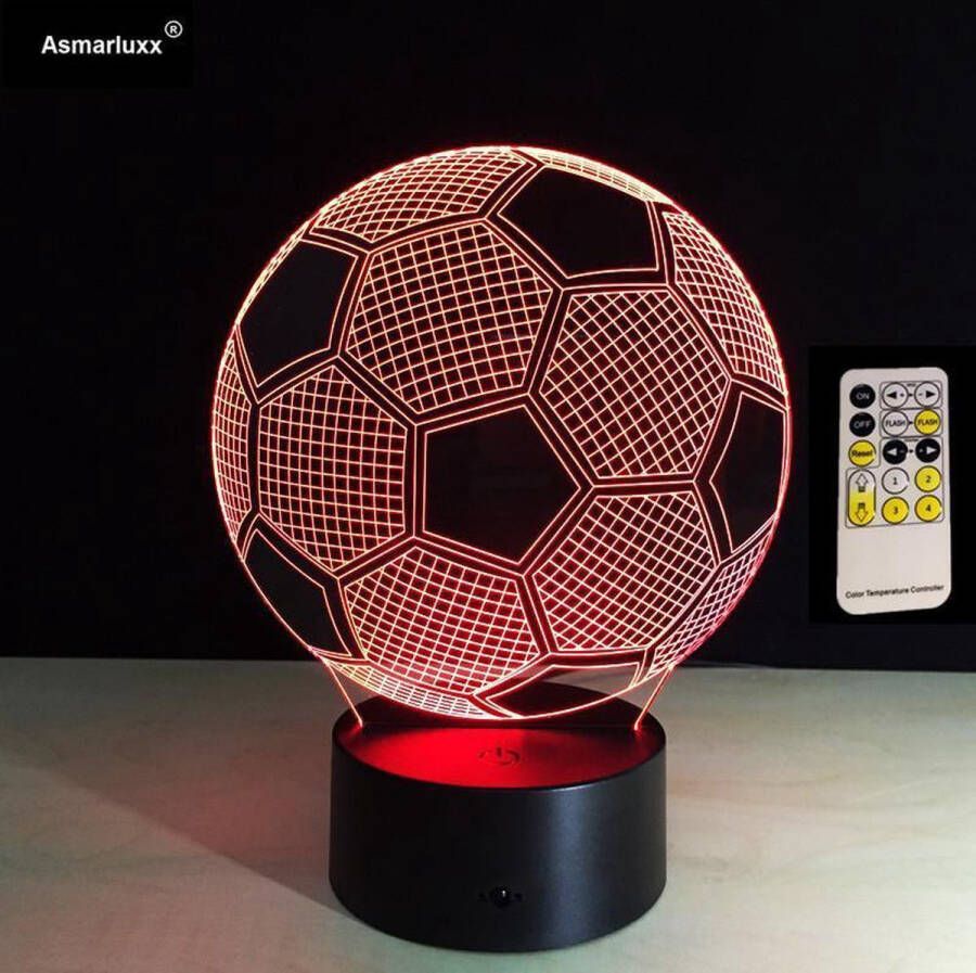 Unitradeweb 3D Led Lamp 3D-illusie Voetbal afstandsbediening of aanraakbediening LED-bureau Tafel Nachtlampje 7 kleuren Touch Lamp kinderen familie vakantie kerstcadeau