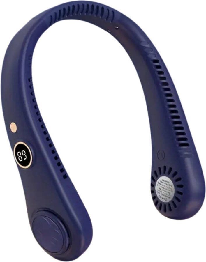 Universeel Bovista Nekventilator Draagbare Gezichtsventilator Neck Fan Met Koeling Hals Hoofd Blauw Ventilator