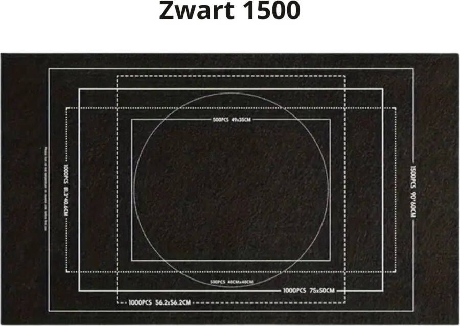 Universeel Bovista Puzzelmat Portapuzzle Puzzelmap 1000 Stukjes 1500 Stukjes Puzzelkoffer Puzzelbord Opbergsysteem Zwart Inclusief Accessoires