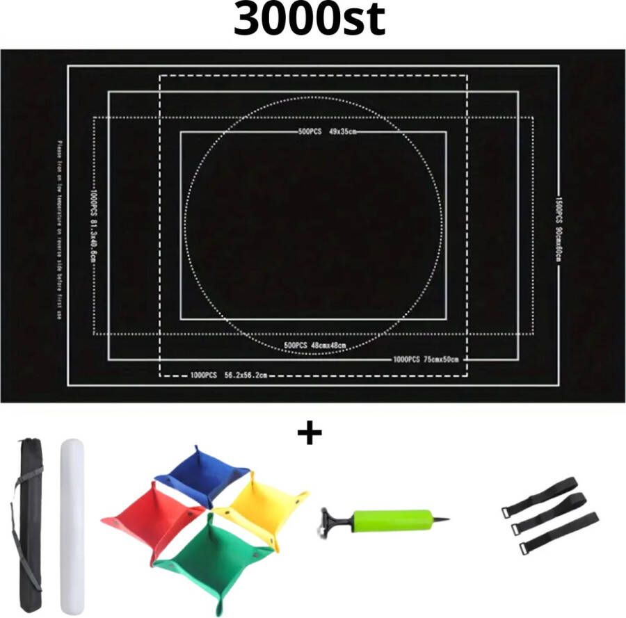 Universeel Bovista Puzzelmat Portapuzzle Puzzelmap 500 Stukjes 1000 Stukjes 1500 Stukjes 2000 Stukjes 3000 Stukjes Puzzelkoffer Puzzelbord Opbergsysteem Grijs Inclusief Accessoires