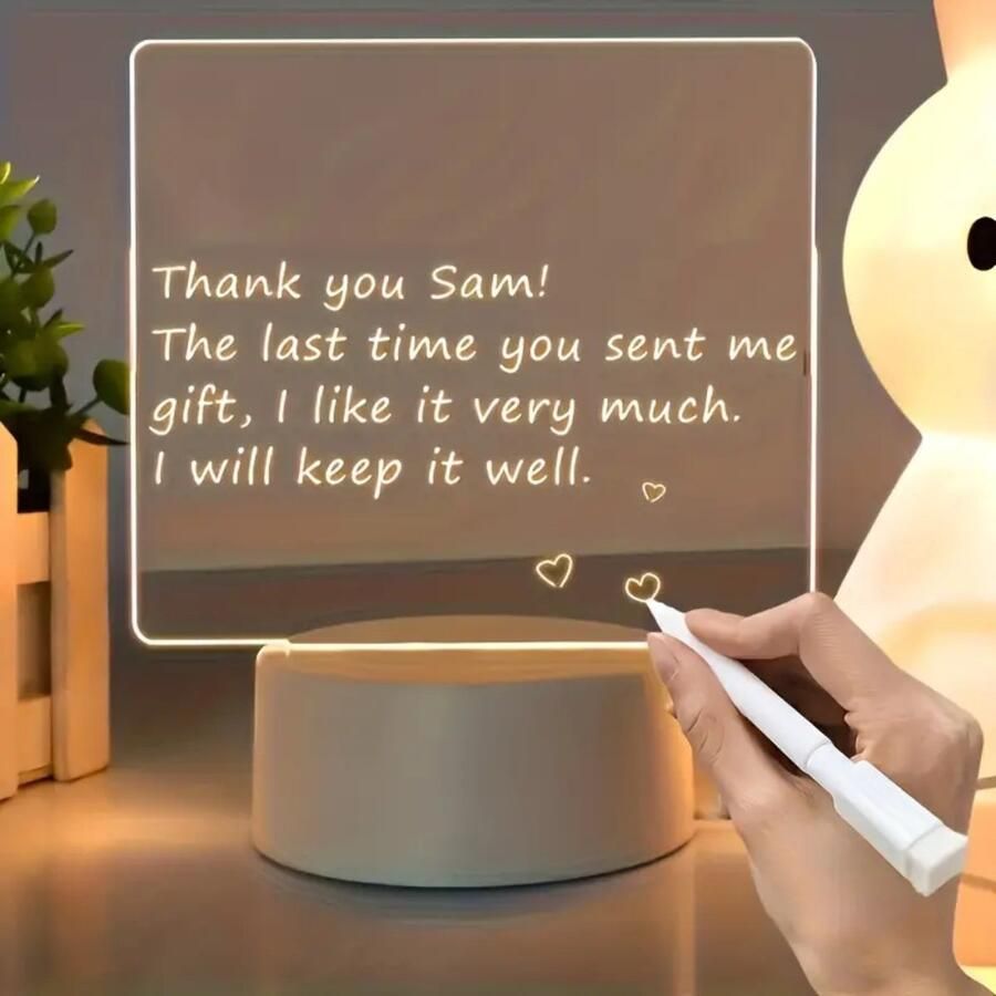 Universeel Bovista Led Notitiebord Led Bord Tekst Schrijfbord Valentijn Cadeautje Voor Haar- Bureau Decoratie Kamer Aesthetic Lang
