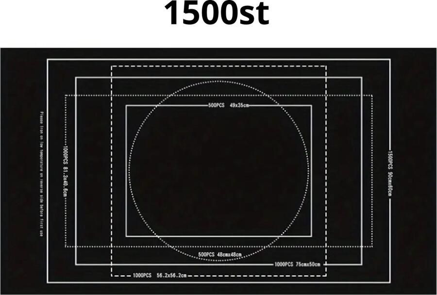 Universeel Bovista Puzzelmat Portapuzzle Puzzelmap 500 Stukjes 1000 Stukjes 1500 Stukjes Puzzelkoffer Puzzelbord Opbergsysteem Zwart