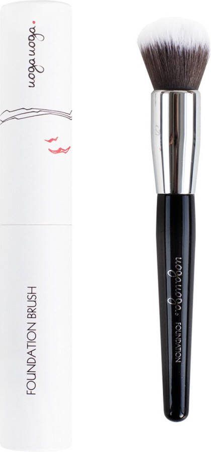 UOGA Foundationkwast 15 Cm Dames Synthetisch Zwart wit