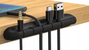 UP Kabel Organiser Zwart kabel clips voor 5 kabels Zelfklevende kabelclips Kabelklem Kabelhouder Kabelgoot Houder kabel