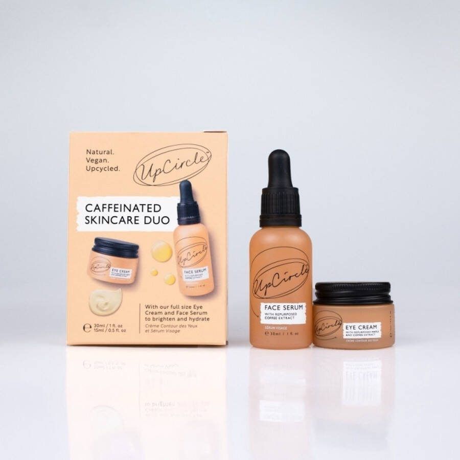 UpCircle Caffeinated Skincare Duo Serum + Eye Cream Veganistisch Donkere Kringen Reducerend Fijne Lijntjes Verzachtend Huidverzorging