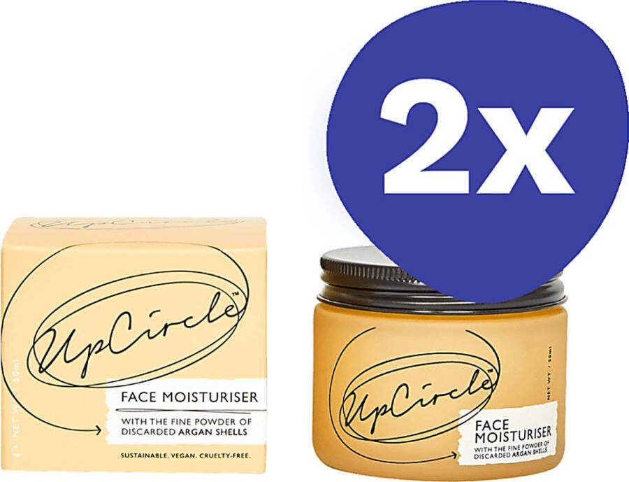 UpCircle Hydraterende Gezichtscreme met Arganpoeder (2x 60ml)