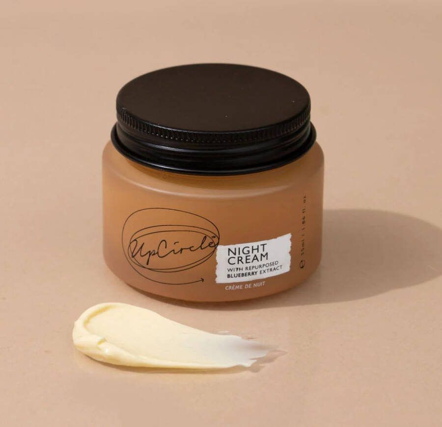 UpCircle Nachtcrème Upcycled Bosbessen Hyaluronzuur & Niacinamide Dermatologisch Getest Anti-aging Veganistisch