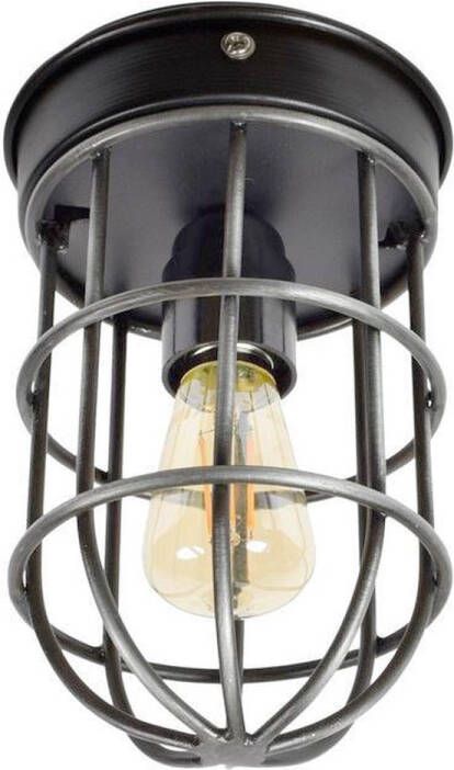 Urban interiors Barn Plafondlamp Zwart Metalen kooi 12x22