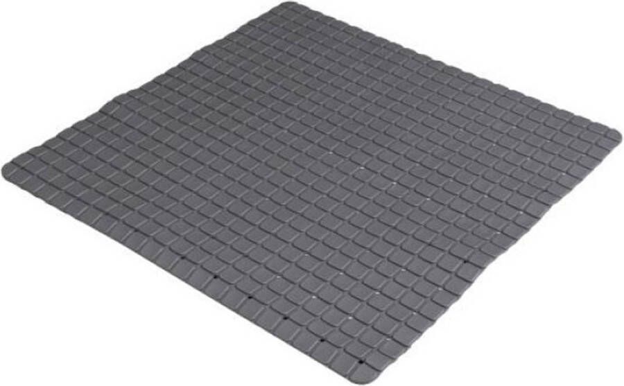 Urban Living Badkamer douche anti slip mat rubber voor op de vloer antraciet 55 x 55 cm