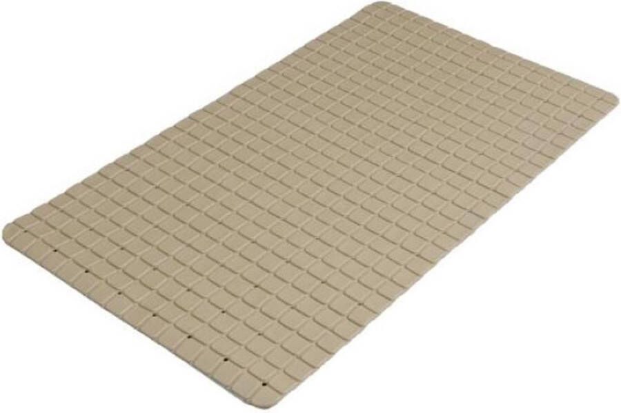 Urban Living Badkamer douche anti slip mat rubber voor op de vloer beige 39 x 69 cm Badmatjes
