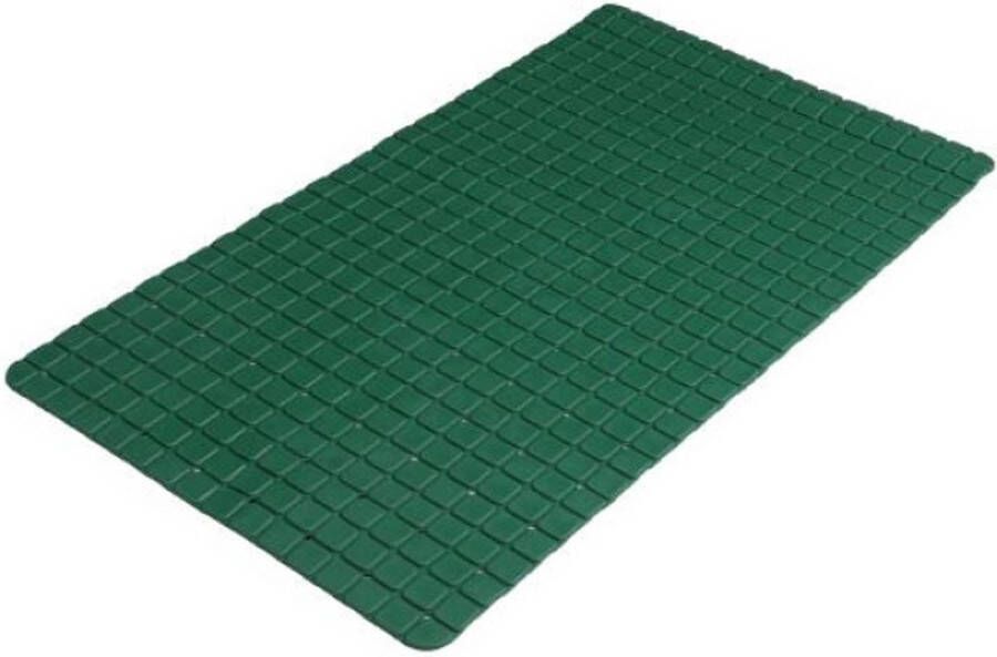 Urban Living Badkamer douche anti slip mat rubber voor op de vloer donkergroen 39 x 69 cm Badmatjes