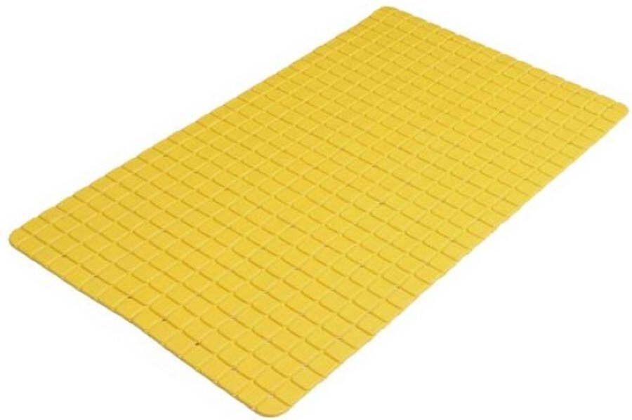 Urban Living Badkamer douche anti slip mat rubber voor op de vloer okergeel 39 x 69 cm Badmatjes
