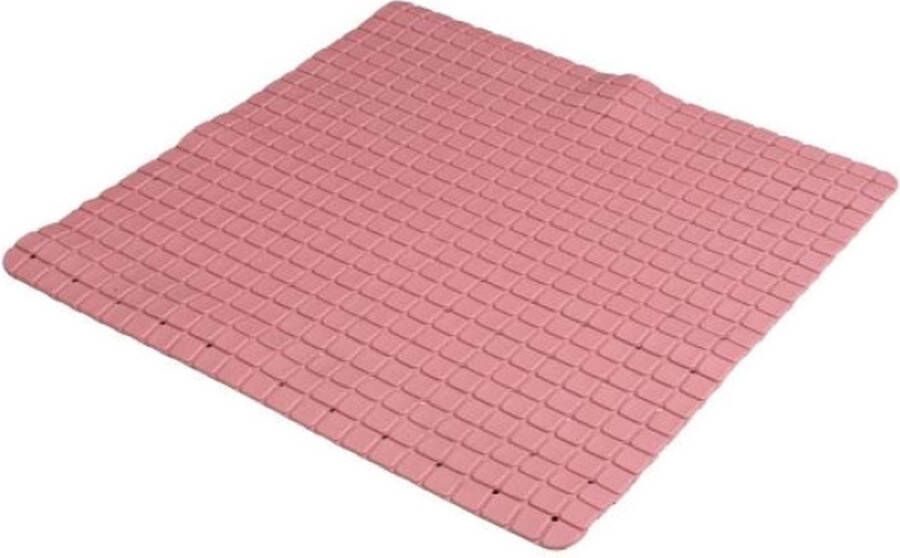 Urban Living Badkamer douche anti slip mat rubber voor op de vloer oud roze 55 x 55 cm